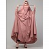 Free size jilbab with nose piece- Mauve Pink  Free size jilbab with nose piece- Mauve Pink